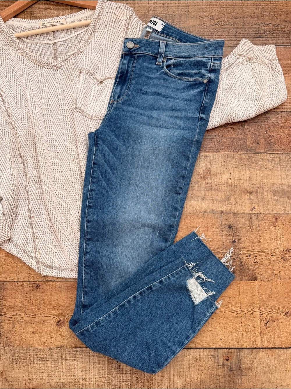 PAIGE Verdula Ankle Jeans Raw Distressed Hemline